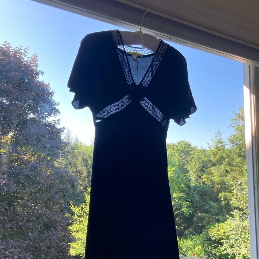 Catherine Malandrino black silk mini dress 4